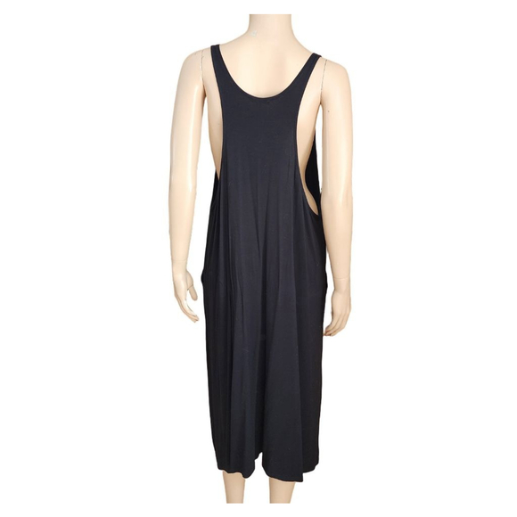 EILEEN FISHER Fine Jersey Scoop Neck Black Sleeveless Midi Dress PL - Picture 4 of 6